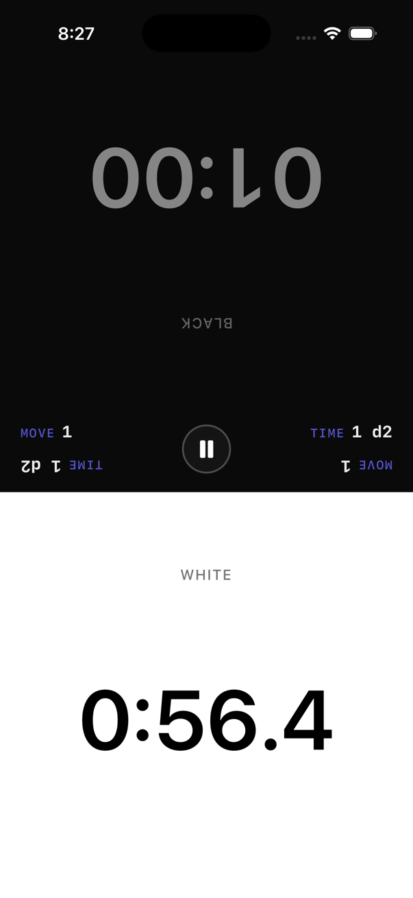 Two-player US Delay clock showing tenths below one minute